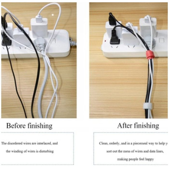 FixPremium - Organizér Kabelů - Stahovací Páska - Set 10 kusů, černá