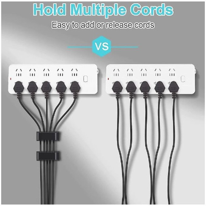 FixPremium - Organizér Kabelů - Svorky - Sada 5 kusů, černá