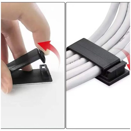 FixPremium - Organizér Kabelů - Svorky - Sada 5 kusů, černá