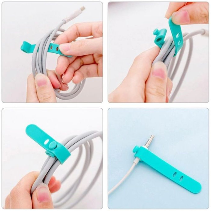 FixPremium - Organizér Kabelů - Stahovací Páska - Set 10 kusů, černá