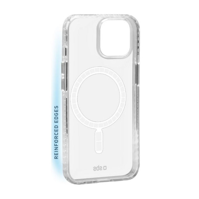 SBS - Pouzdro Force Mag s MagSafe pro iPhone 14, transparentná