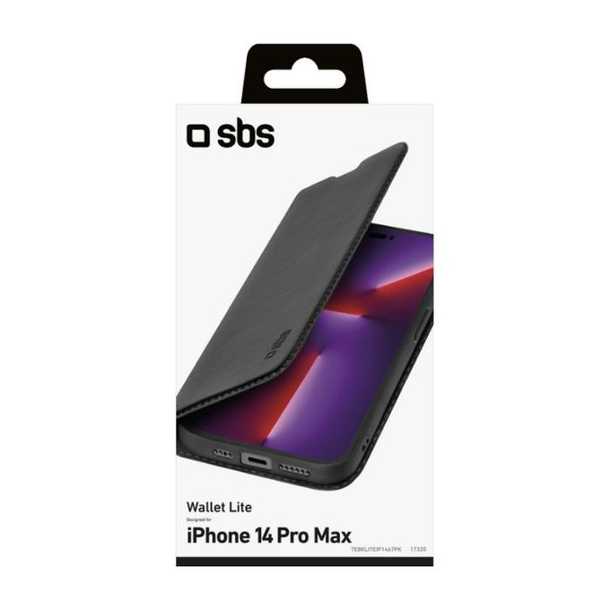 SBS - Pouzdro Book Wallet Lite pro iPhone 14 Pro Max, černá