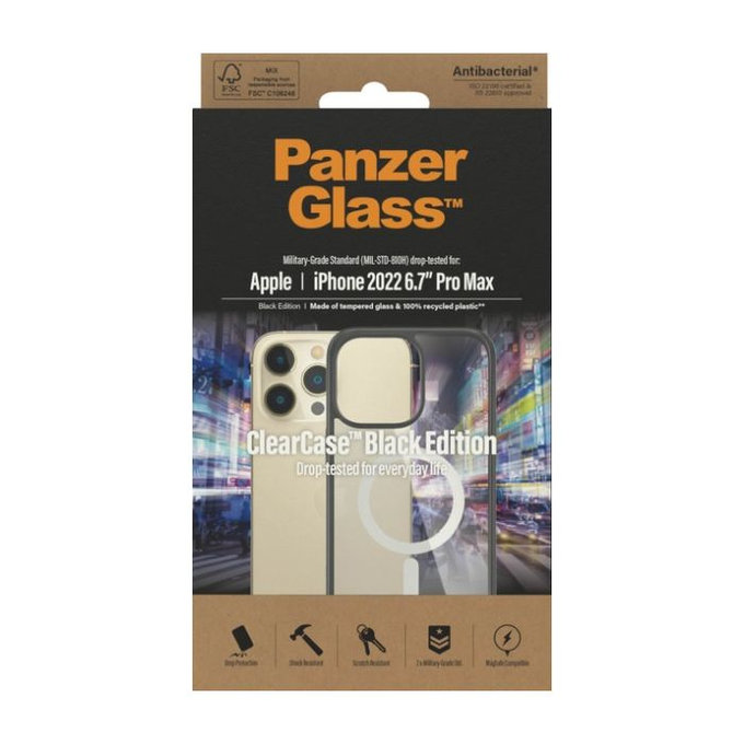 PanzerGlass - Pouzdro ClearCase s MagSafe pro iPhone 14 Pro Max, černá