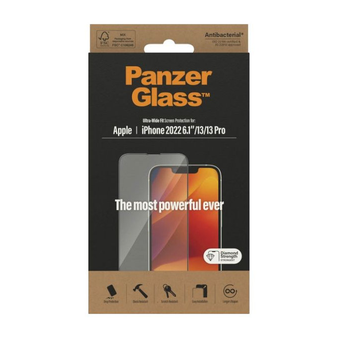 PanzerGlass - Tvrzené sklo UWF AB pro iPhone 13, 13 Pro, 14 a 16e