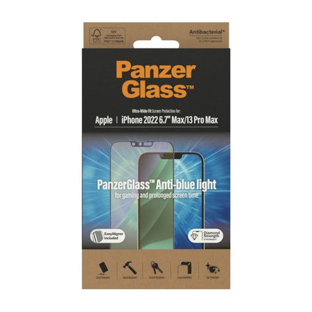 PanzerGlass - Tvrzené sklo UWF Anti-Bluelight AB pro iPhone 13 Pro Max a 14 Plus