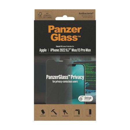 PanzerGlass - Tvrzené sklo Privacy AB pro iPhone 13 Pro Max a 14 Plus