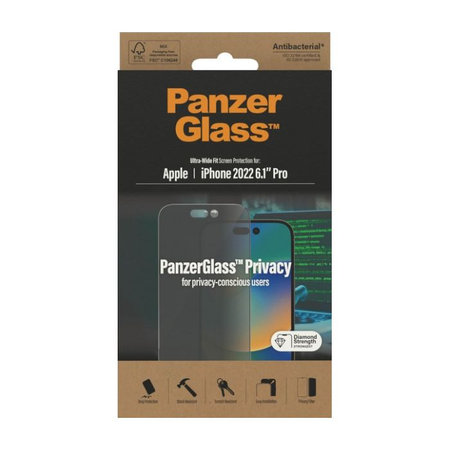 PanzerGlass - Tvrzené sklo UWF Privacy AB pro iPhone 14 Pro