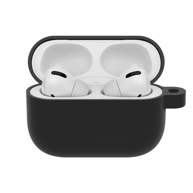 FixPremium - Silikonové Pouzdro s Karabinou pro AirPods Pro, černá