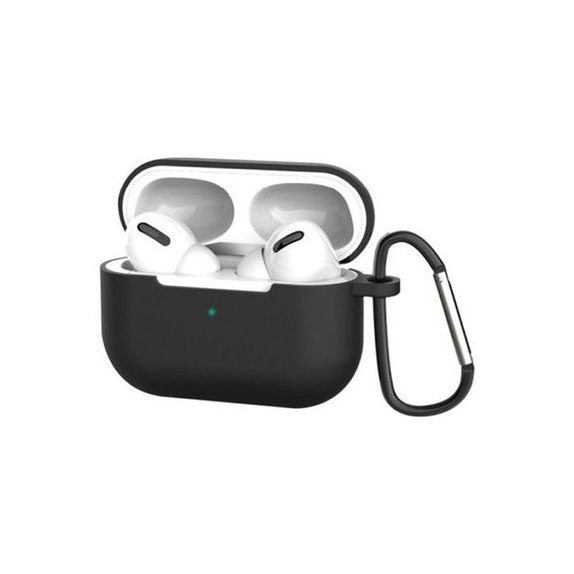 FixPremium - Silikonové Pouzdro s Karabinou pro AirPods Pro, černá