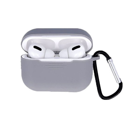 FixPremium - Silikonové Pouzdro s Karabinou pro AirPods Pro, space grey