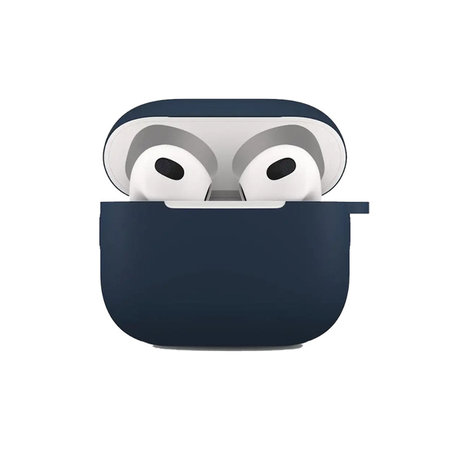 FixPremium - Silikonové Pouzdro s Karabinou pro AirPods 3, modrá