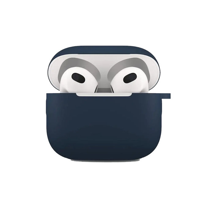 FixPremium - Silikonové Pouzdro s Karabinou pro AirPods 3, modrá