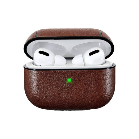 FixPremium - Pouzdro z Umělé Kůže pro AirPods Pro, hnědá