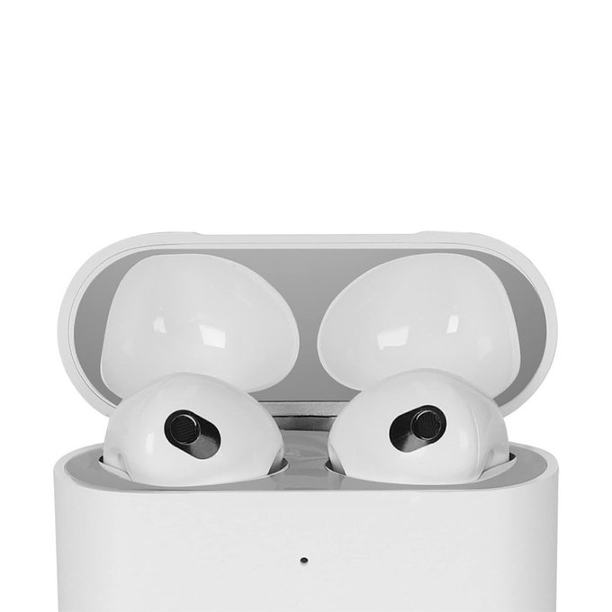 FixPremium - Nálepka proti Prachu pro AirPods 3, stříbrná