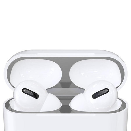 FixPremium - Nálepka proti Prachu pro AirPods Pro, stříbrná