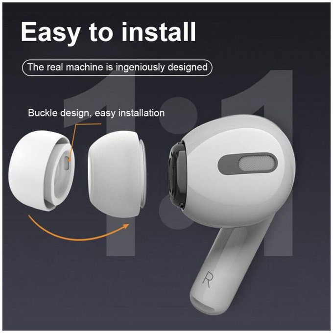 FixPremium - Vyměnitelné Gumičky pro AirPods Pro - Set 3ks (L, M, S), bílá