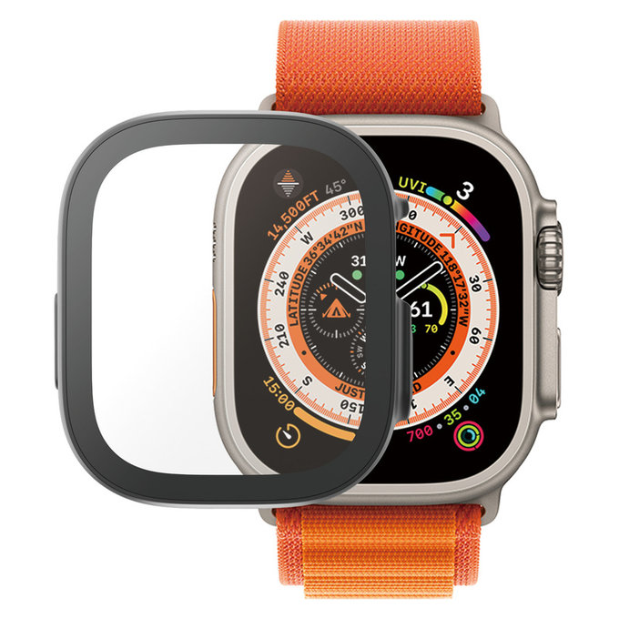 Tvrzené sklo Full Body AB pro Apple Watch Ultra 2 49 mm, Černá, PanzerGlass