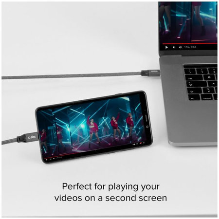 SBS - Thunderbolt 3 Kabel (USB-C) Kabel s PowerDelivery 240W (1m), šedá