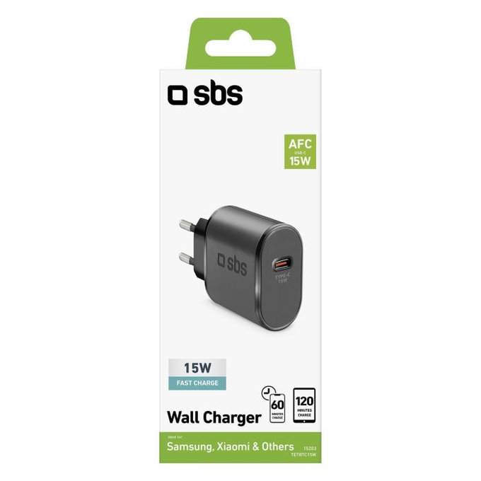 SBS - 15W Nabíjecí Adaptér USB-C, černá