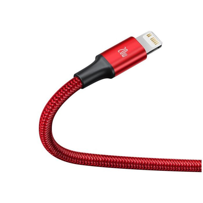 Baseus - Kabel - USB-C 3v1 (2x USB-C, Lightning) (1.5m), červená