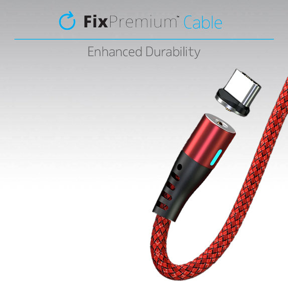 FixPremium - Lightning / USB Magnetický Kabel (2m), černá