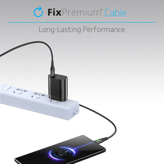 FixPremium - USB-C / USB Kabel s LED Indikátorom (1m), červená