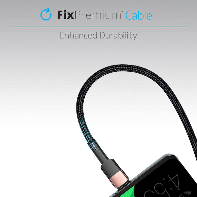 FixPremium - USB-C / USB Kabel s Rychlým Nabíjením (1m), černá