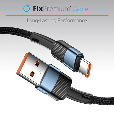 FixPremium - USB-C / USB Kabel s Rychlým Nabíjením (2m), černá