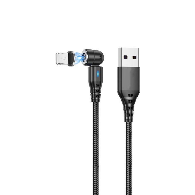 FixPremium - Lightning / USB Magnetický Kabel (1m), černá