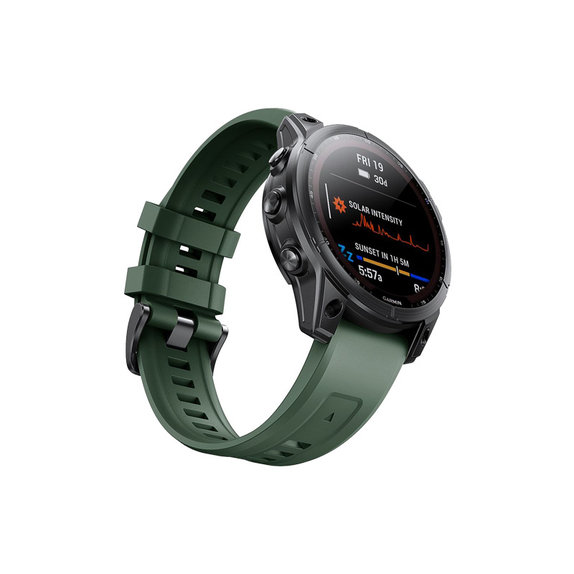 FixPremium - Silikónový Remienok pro Garmin (QuickFit 26mm), tmavozelený