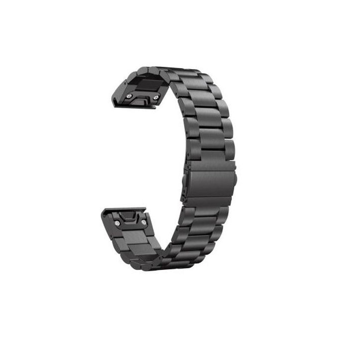 FixPremium - Remienok z Nehrdzavejúcej Ocele pro Garmin (QuickFit 22mm), čierny