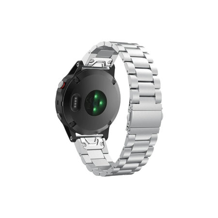 FixPremium - Remienok z Nehrdzavejúcej Ocele pro Garmin (QuickFit 22mm), strieborný