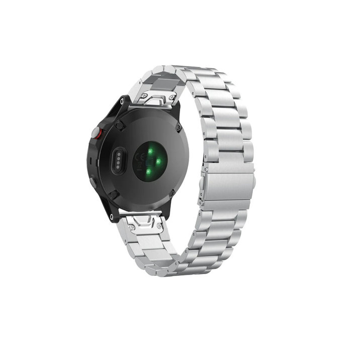 FixPremium - Remienok z Nehrdzavejúcej Ocele pro Garmin (QuickFit 22mm), strieborný