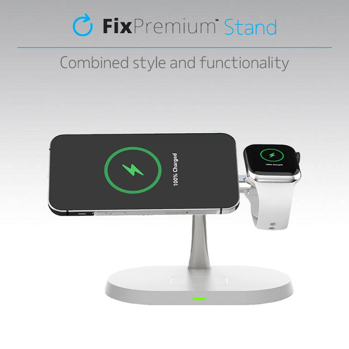 FixPremium - MagSafe Stojan 3v1 pro iPhone, Apple Watch a AirPods, černá