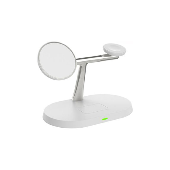 FixPremium - MagSafe Stojan 3v1 pro iPhone, Apple Watch a AirPods, bílá