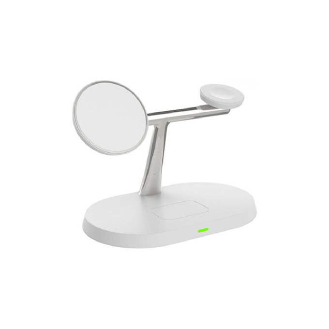 FixPremium - MagSafe Stojan 3v1 pro iPhone, Apple Watch a AirPods, bílá