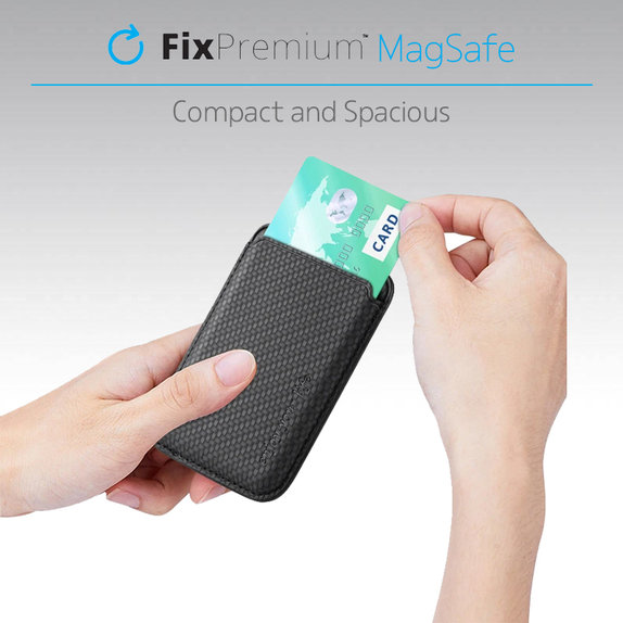 FixPremium - MagSafe Carbon Peněženka, černá