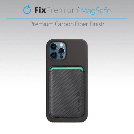 FixPremium - MagSafe Carbon Peněženka, hnědá