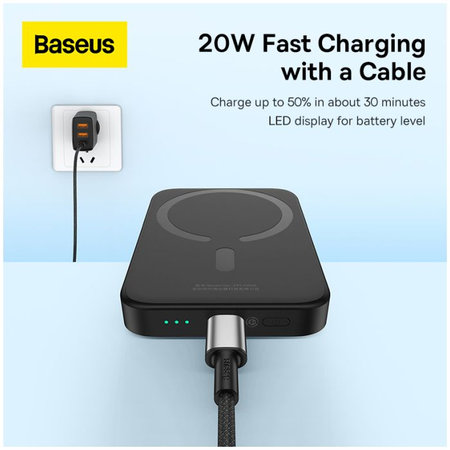 Baseus - MagSafe PowerBank 6000 mAh, modrá