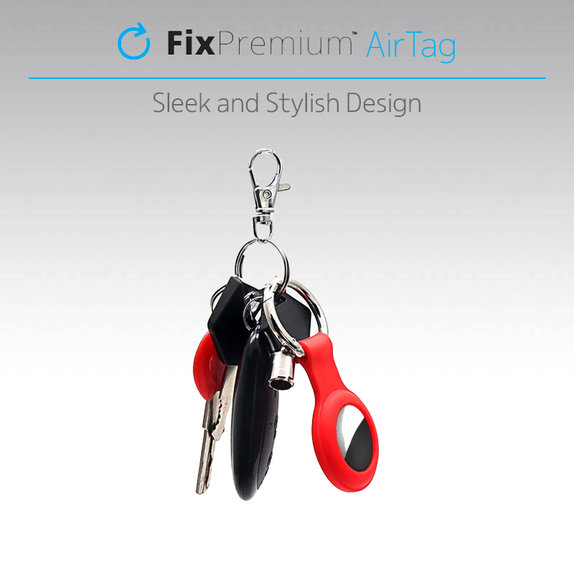 FixPremium - Silikonová Klíčenka pro AirTag, modrá