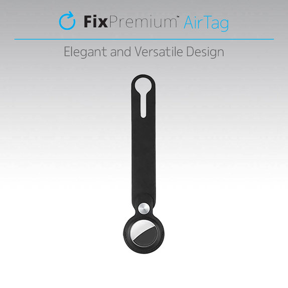 FixPremium - Kožená Klíčenka pro AirTag, modrá
