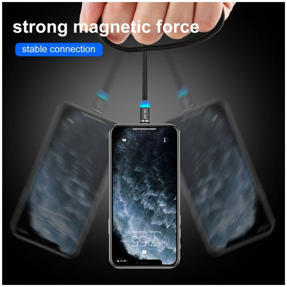 USLION - Lightning / USB Magnetický Kabel (1m), černá