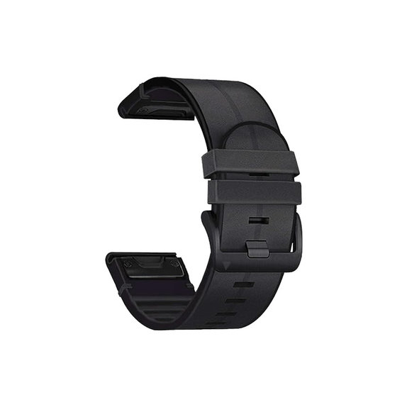 FixPremium - Kožený Řemínek pro Garmin (QuickFit 26mm), černá