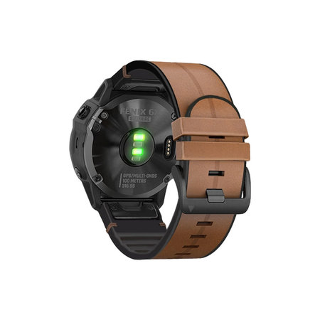 FixPremium - Kožený Řemínek pro Garmin (QuickFit 22mm), svetlě hnědá