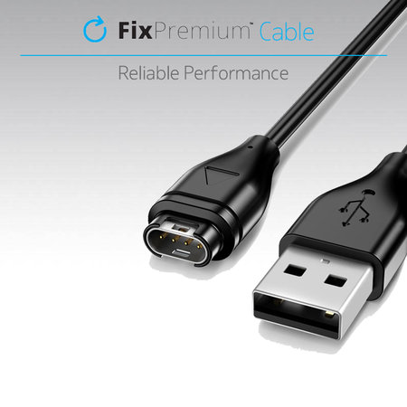FixPremium - Nabíjecí Kabel pro Garmin Hodinky, černá