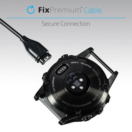 FixPremium - Nabíjecí Kabel pro Garmin Hodinky, černá