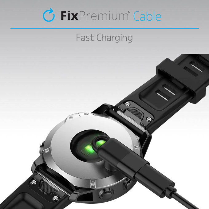 FixPremium - Redukcia USB-C na Garmin Konektor pro Hodinky, černá