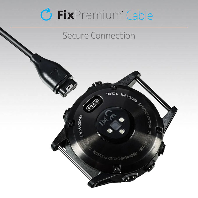 FixPremium - USB-C Nabíjecí Kabel pro Garmin Hodinky, černá