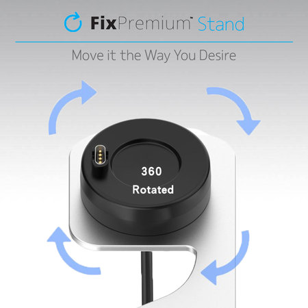 FixPremium - Nabíjecí Stojan pro Garmin Hodinky, stříbrná