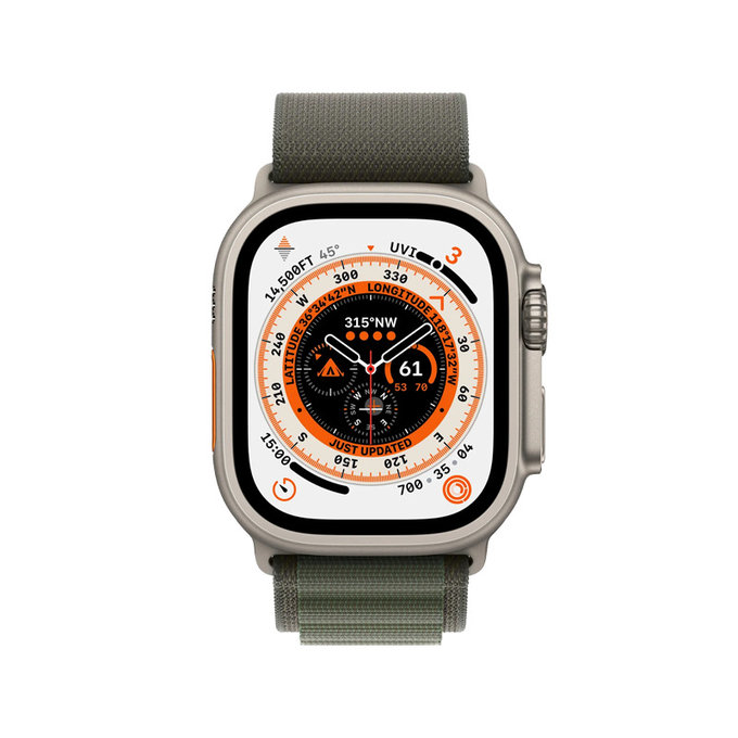 FixPremium - Řemínek Alpine Loop pro Apple Watch (42, 44, 45 a 49mm), zelená